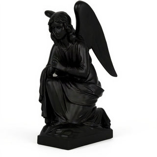 Adoration Angel Statue - 29-inch — Flat Black finish