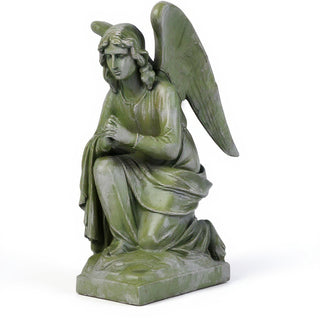 Adoration Angel Statue - 29-inch — Mossy Green finish