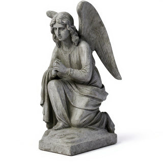 Adoration Angel Statue - 29-inch — Old Stone finish