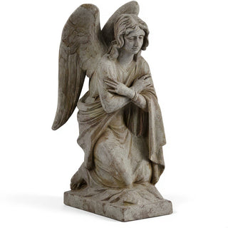Adoration Angel (Crossed Arms) Statue - 29-inch — Antique Stone finish