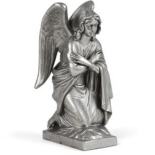 Adoration Angel (Crossed Arms) Statue - 29-inch — Antique Silver finish