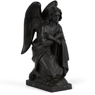 Adoration Angel (Crossed Arms) Statue - 29-inch — Dusted Black finish