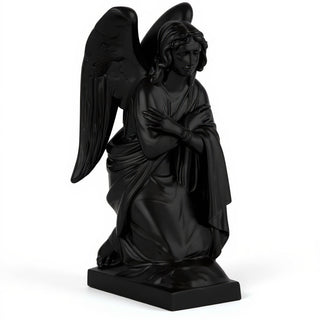 Adoration Angel (Crossed Arms) Statue - 29-inch — Flat Black finish