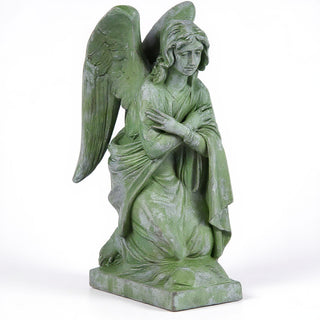 Adoration Angel (Crossed Arms) Statue - 29-inch — Mossy Green finish