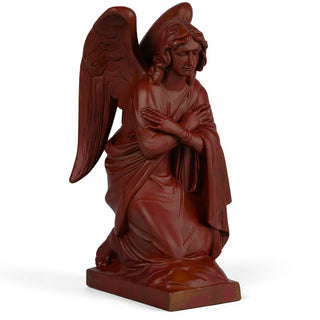 Adoration Angel (Crossed Arms) Statue - 29-inch — Rust finish