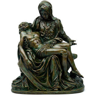 Pietà Statue - 14-inch — Green Bronze finish