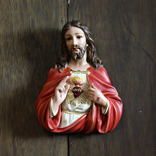 Jesus Plaque Statue - 12-inch - Realistic Color - Hand-Painted