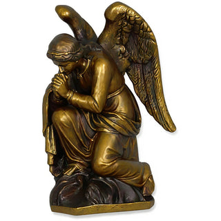 Kneeling Adoration Angel Statue - 38-inch — Bronze finish