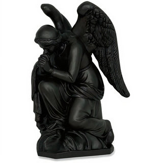 Kneeling Adoration Angel Statue - 38-inch — Flat Black finish