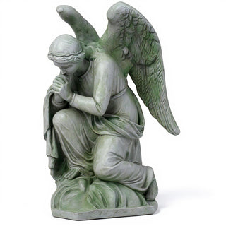 Kneeling Adoration Angel Statue - 38-inch — Mossy Green finish