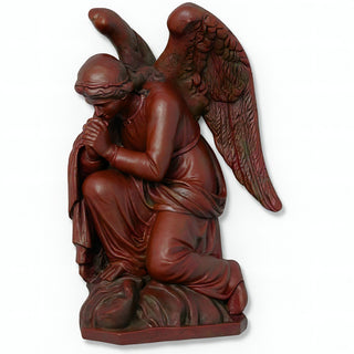 Kneeling Adoration Angel Statue - 38-inch — Rust finish