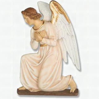 Angel Wall Plaque Hands Prayin Statue - 21-inch - Realistic Color - Hand-Painted