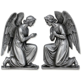Angel Wall Plaque Set - 20.5-inch — Aged Silver finish
