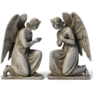 Angel Wall Plaque Set - 20.5-inch — Antique Stone finish