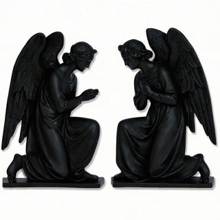 Angel Wall Plaque Set - 20.5-inch — Flat Black finish