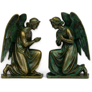 Angel Wall Plaque Set - 20.5-inch — Green Bronze finish