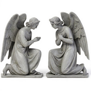 Angel Wall Plaque Set - 20.5-inch — Limestone finish