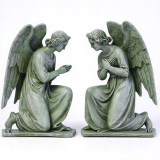Angel Wall Plaque Set - 20.5-inch — Mossy Green finish