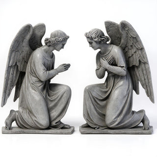 Angel Wall Plaque Set - 20.5-inch — Old Stone finish