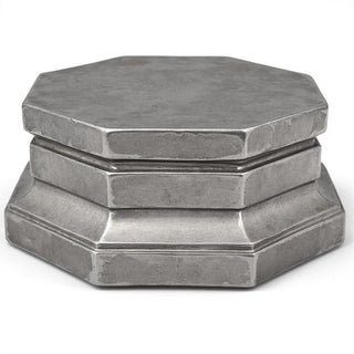 Eight Sided Riser Pedestal — Aged Silver finish