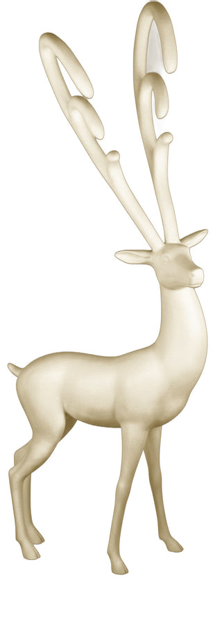 Fantasy Deer Head Tilted Statue - 88-inch