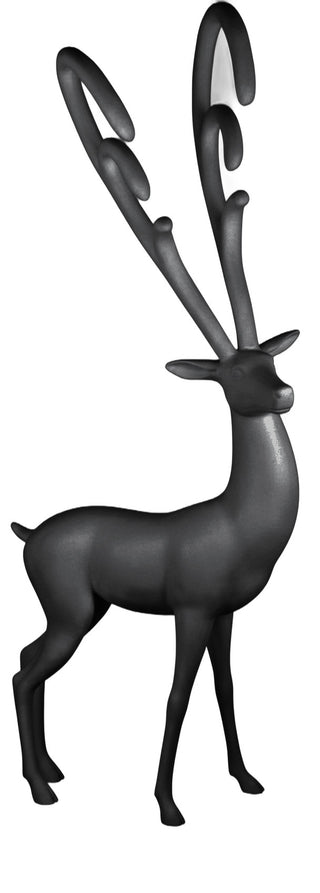 Fantasy Deer Head Tilted Statue - 88-inch