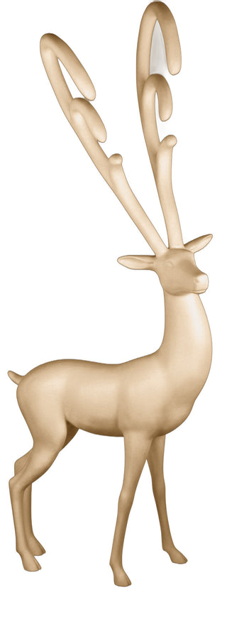 Fantasy Deer Head Tilted Statue - 88-inch