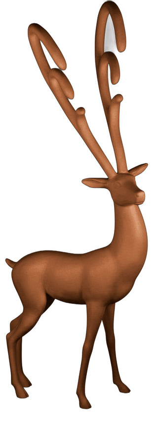 Fantasy Deer Head Tilted Statue - 88-inch
