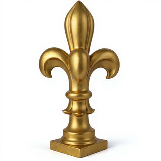 Fleur De Lis Monticello Pedestal - 35-inch — Antique Gold finish