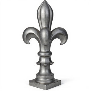 Fleur De Lis Monticello Pedestal - 35-inch — Aged Silver finish