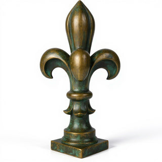 Fleur De Lis Monticello Pedestal - 35-inch — Green Bronze finish