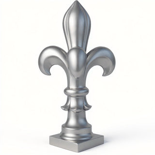 Fleur De Lis Monticello Pedestal - 35-inch — Silver finish