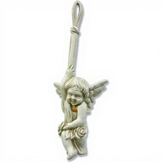 Small Hanging Angel Wall Plaque - 18-inch — Antique White finish