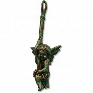 Small Hanging Angel Wall Plaque - 18-inch — Green Bronze finish