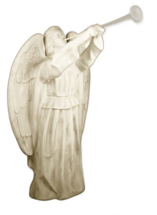 Angel Floating With Horn Statue - 59-inch