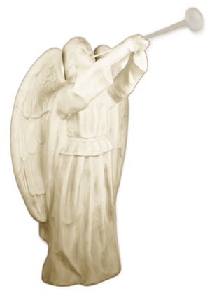 Angel Floating With Horn Statue - 59-inch