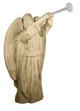 Angel Floating With Horn Statue - 59-inch