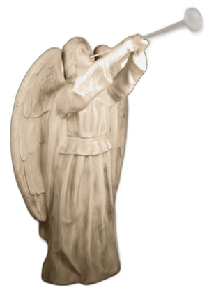 Angel Floating With Horn Statue - 59-inch