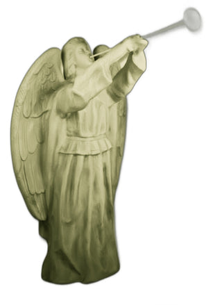 Angel Floating With Horn Statue - 59-inch