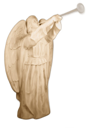 Angel Floating With Horn Statue - 59-inch