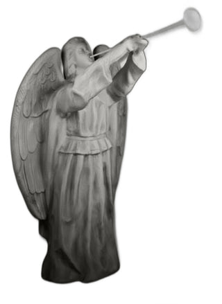 Angel Floating With Horn Statue - 59-inch