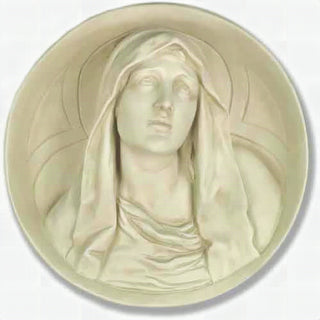 Mary Roundel Statue - 12-inch - Realistic Color - Hand-Painted