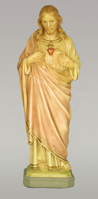 Sacred Heart-16" Statue - 16-inch - Realistic Color - Hand-Painted