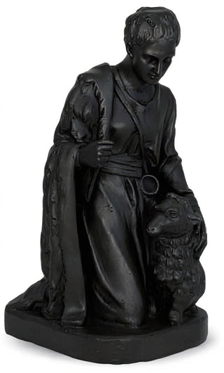 Shepherd Kneeling Sheep Statue - 19-inch