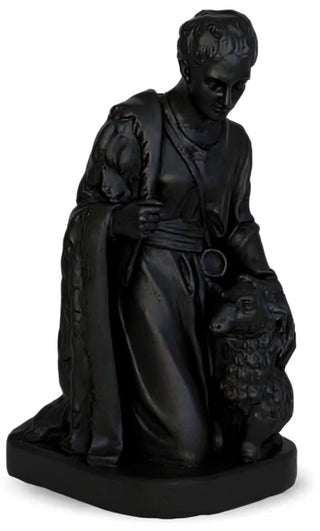 Shepherd Kneeling Sheep Statue - 19-inch