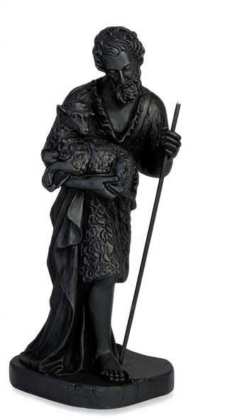 Shepherd Stndg Holding Sheep Statue - 23-inch