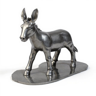 Nativity Donkey Statue — Aged Silver finish