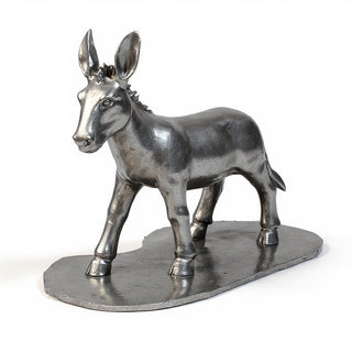 Nativity Donkey Statue — Antique Silver finish