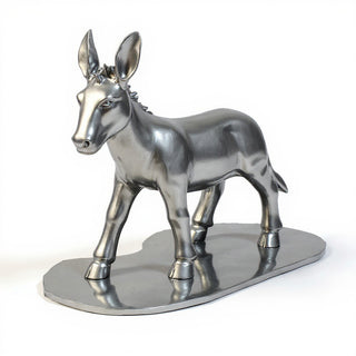 Nativity Donkey Statue — Silver finish