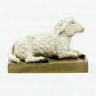 Sheep On Base 8-inch Nativity Statue - 8-inch - Realistic Color - Hand-Painted